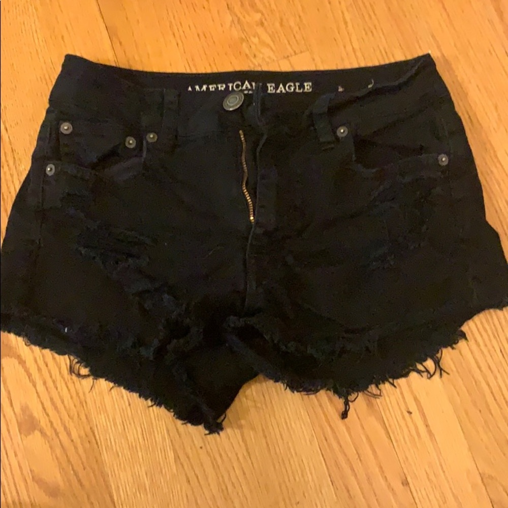 American Eagle High Rise Black Shorts